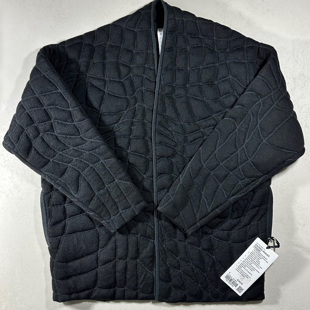 Lululemon Women Insulated Jacquard Cardigan Jacket Black, Sz.4